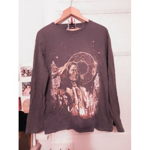 Tee-Shirt Gris Imprimé Marron/ Blanc L Atlas For Men.