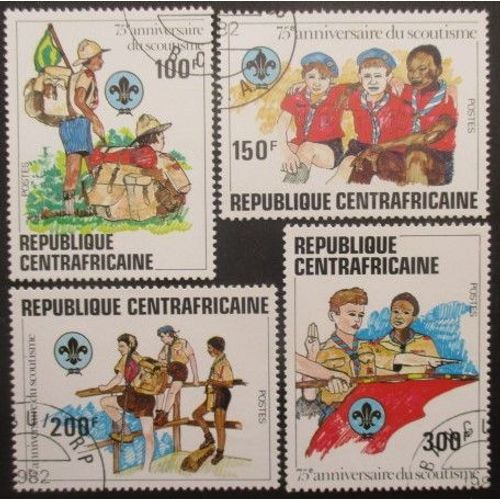 Centrafrique Série N°491 Au 494 Scoutisme Oblitéré