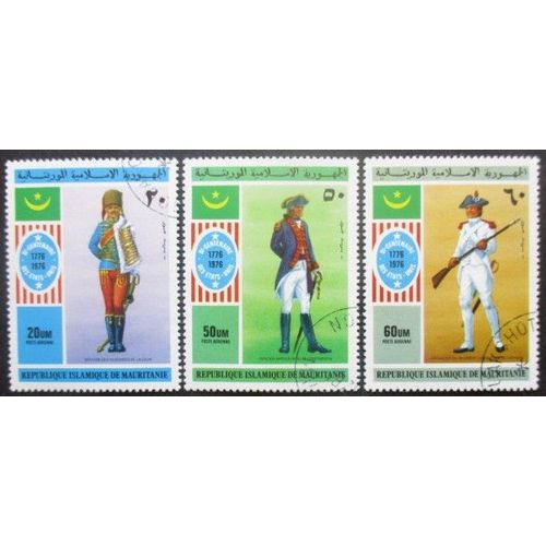 Mauritanie Poste Aérienne Série N°164 Au 166 Uniformes Militaires Oblitéré