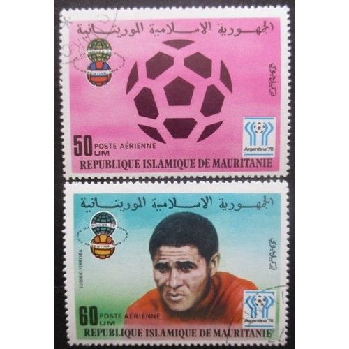 Mauritanie Poste Aérienne N°182 Et 183 Coupe Du Monde De Football 1986 Oblitéré