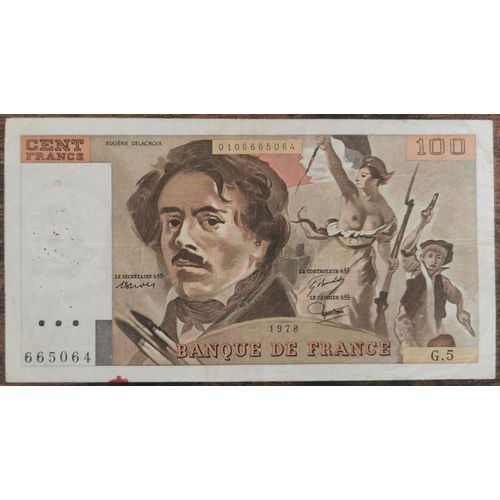 Billet 100 Francs Eugène Delacroix 1978 France G.5 - F69.01d