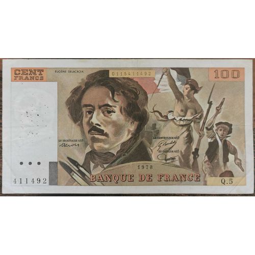 Billet 100 Francs Eugène Delacroix 1978 France Q.5 - F69.01d