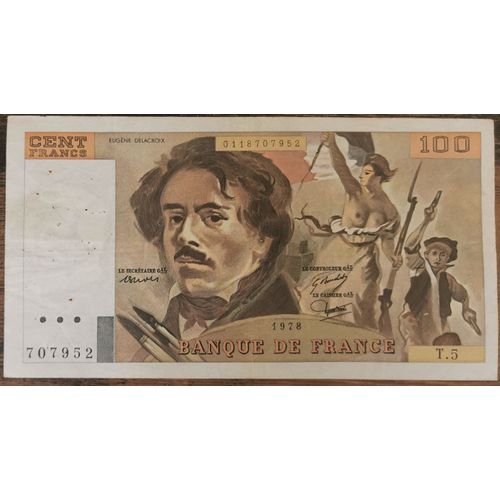 Billet 100 Francs Eugène Delacroix 1978 France T.5 - F69.01d