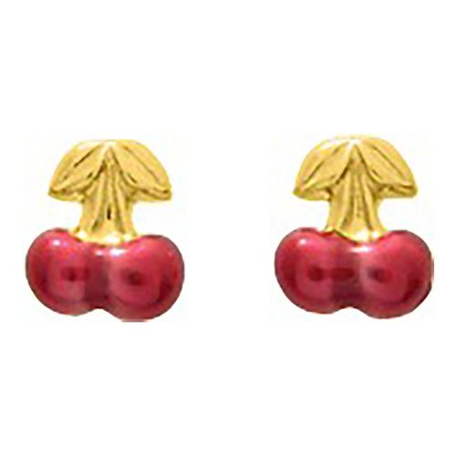 Boucles D'oreilles Enfant - Or 18 Carats - Cerise