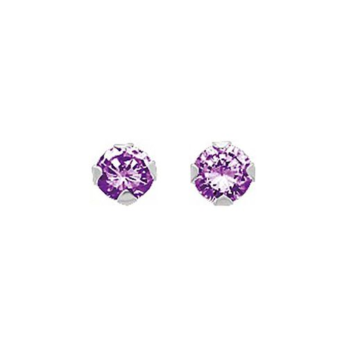 Boucles D'oreilles Femme - Améthyste - Or 18 Carats
