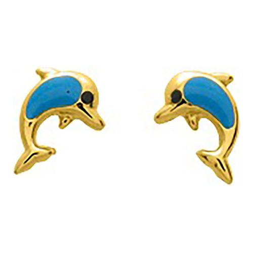 Boucles D'oreilles Enfant - Or 18 Carats - Dauphin