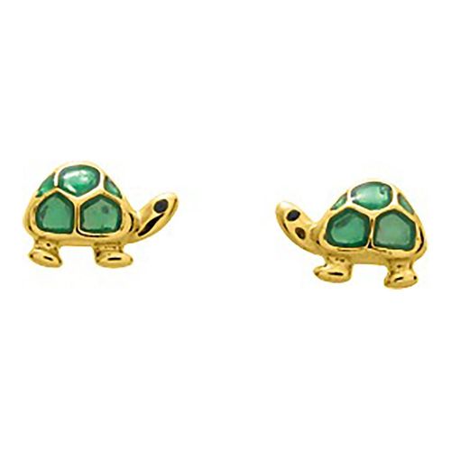 Boucles D'oreilles Enfant - Or 18 Carats - Tortue