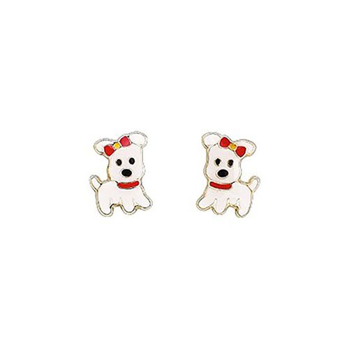 Boucles D'oreilles Enfant - Or 18 Carats - Chien