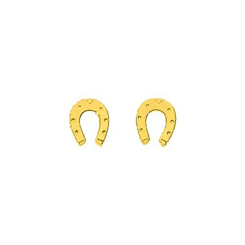 Boucles D'oreilles Enfant - Or 18 Carats - Fer À Cheval