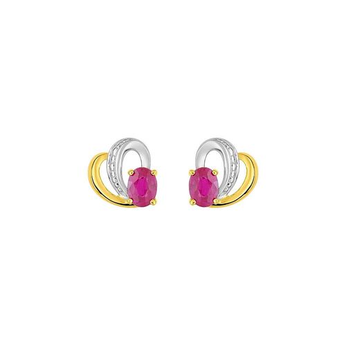 Boucles D'oreilles Femme - Rubis - Or 18 Carats