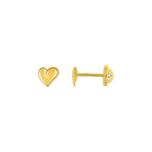 Boucles D'oreilles Enfant - Or 18 Carats - Coeur