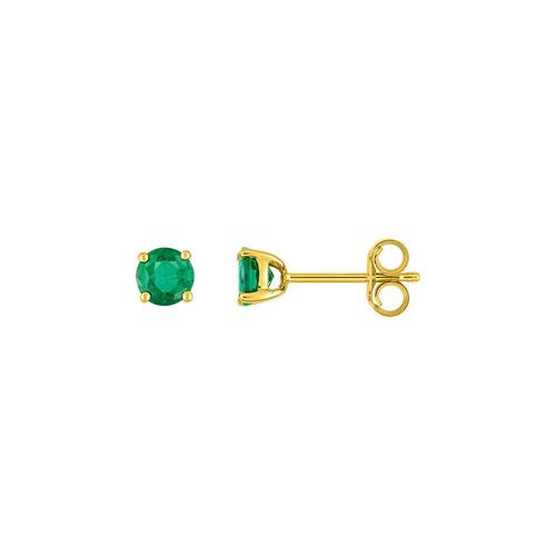 Boucles D'oreilles Femme - Emeraude - Or 18 Carats