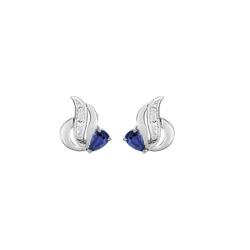Boucles D'oreilles Femme - Saphir - Or 18 Carats