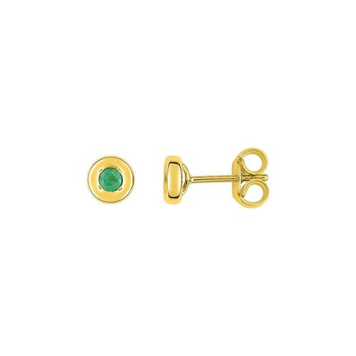 Boucles D'oreilles Femme - Émeraude - Or 18 Carats