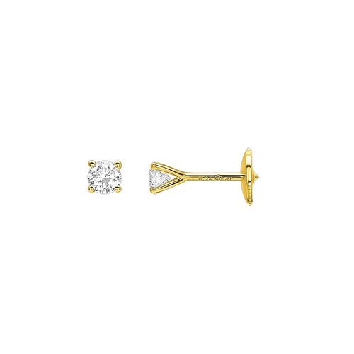Boucles D'oreilles Femme - Or 18 Carats - Diamant 0,28 Carats