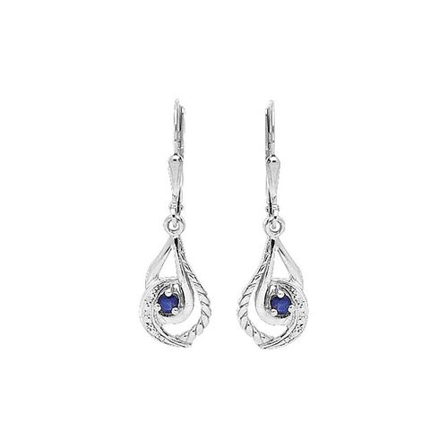 Boucles D'oreilles Femme Pendantes - Saphir - Or 18 Carats