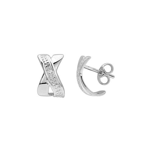Boucles D'oreilles Femme - Or 18 Carats - Diamant 0,01 Carats