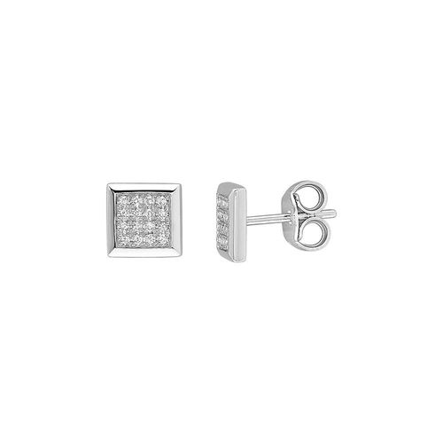 Boucles D'oreilles Femme - Or 18 Carats - Diamant 0,12 Carats
