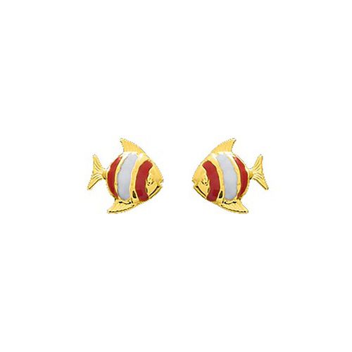Boucles D'oreilles Enfant - Or 18 Carats - Poisson