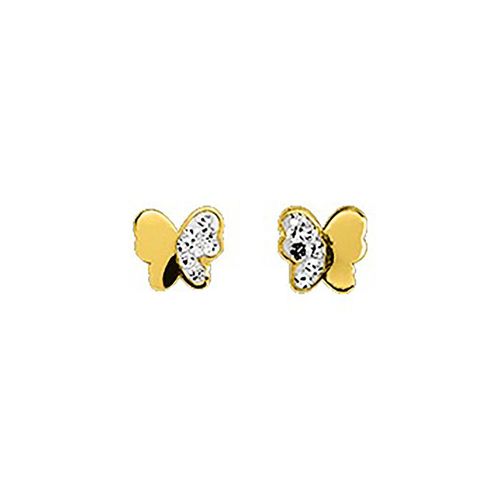Boucles D'oreilles Enfant - Or 18 Carats - Papillon