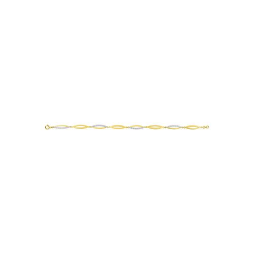 Bracelet Femme - Oxyde De Zirconium - Or 18 Carats - Longueur : 18 Cm
