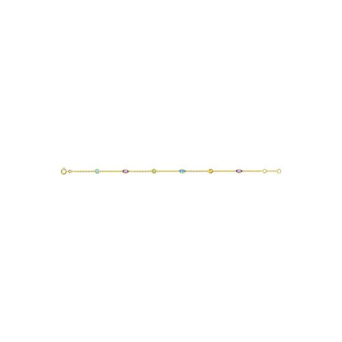Bracelet Femme - Topaze - Or 18 Carats - Longueur : 18 Cm