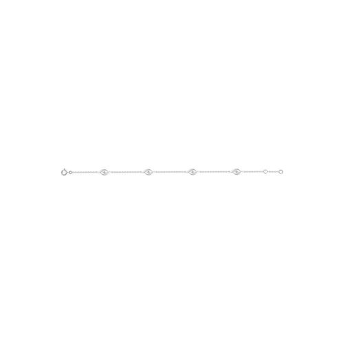 Bracelet Femme - Oxyde De Zirconium - Or 18 Carats - Longueur : 18 Cm