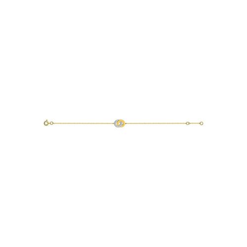 Bracelet Femme - Oxyde De Zirconium - Or 18 Carats - Longueur : 18 Cm
