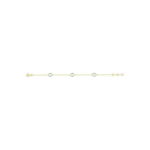 Bracelet Femme - Topaze - Or 18 Carats - Longueur : 18 Cm