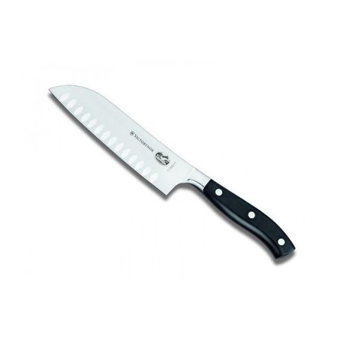 Victorinox 7.7323.17g Couteau Santoku Forgé « Grand Maître », Lame Alvéolée 17 Cm, Manche En Polyoxyméthylène (Pom)