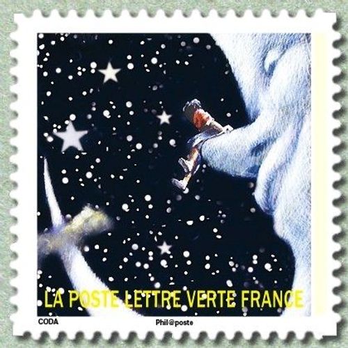 France 2016, Très Beau Timbre Neuf** Luxe Yvert 1324, Correspondances Planétaires, Fille Assise Sur Le Bout Du Nez De La Lune, Auto-Adhésif Validité Permanente, Pour Collection Ou Affranchissement.