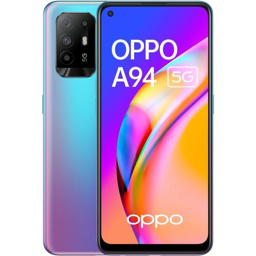 OPPO A94 5G Bleu 8 + 128 Go, Écran AMOLED, Quadruple Capteur Photo 48 MP Vidéo Ultra Nuit et HDR, Charge Rapide 30W