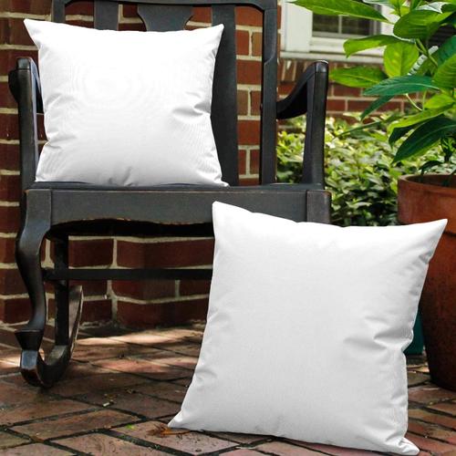 Housses Pour Mobilier De Jardin Taie D'oreiller Extérieure, Housse De Coussin De Jardin Protection Anti-Uv Revêtement Coussin Carré Imperméable En Pu Revêtement Pour Patio Sofa Canapé Balcon 18""X18""(45x45cm)- Blanc