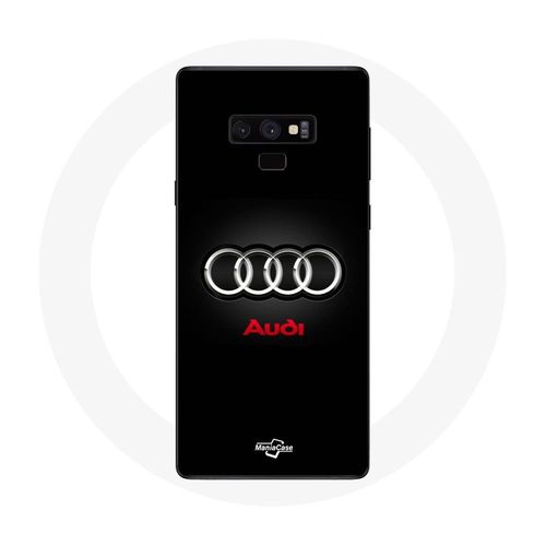 Coque Pour Samsung Galaxy Note 9 Audi Logo Métal Fond Noir