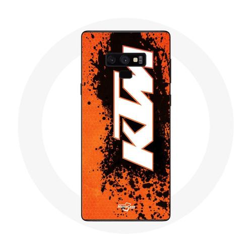 Coque Pour Samsung Galaxy Note 9 Ktm Logo Blanc Fond Orange