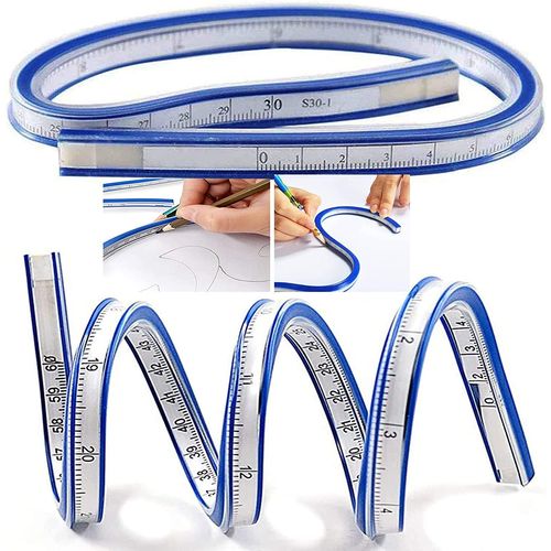 2 pièces Règle Flexible, rgle incurve, Règle Courbe 30cm & 60cm en Plastique Vinyle Double Face Nouvelle Creative Règle de Modèle pour Bureau, l'Ecole, Studio, Dessin, Vêtement, Menuiserie