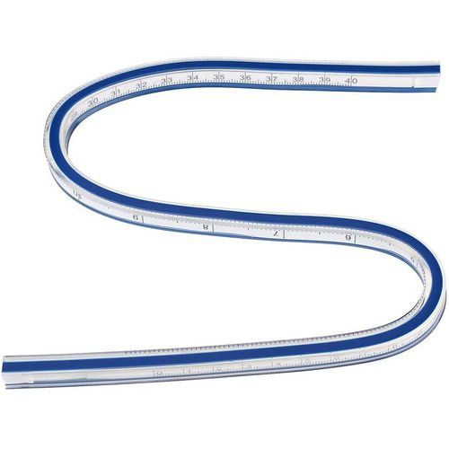 Outil personnalisé de règle de courbes flexibles pour dessiner des graphiques de temps et de vêtements(40CM)