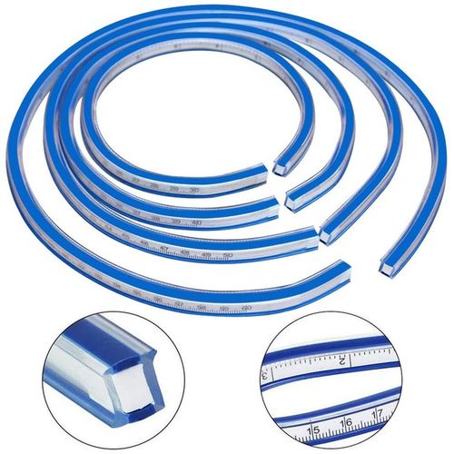 Règle Flexible Règle Courbe Plastique Vinyle Règle pour Le Dessin la Conception Graphique et Le Vêtement la Menuiserie (50cm)