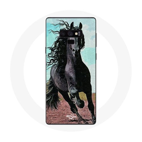 Coque Pour Samsung Galaxy Note 9 Le Cheval Noir De La Race Frisonne