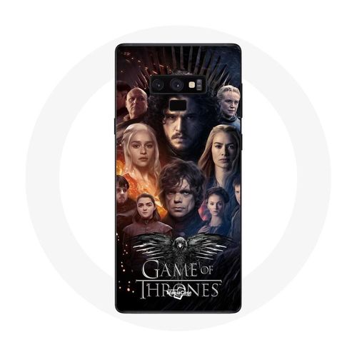 Coque Pour Samsung Galaxy Note 9 Game Of Thrones Saison 8 Le Trône De Fer L'affiche De L'équipage Logo Aigle Gris