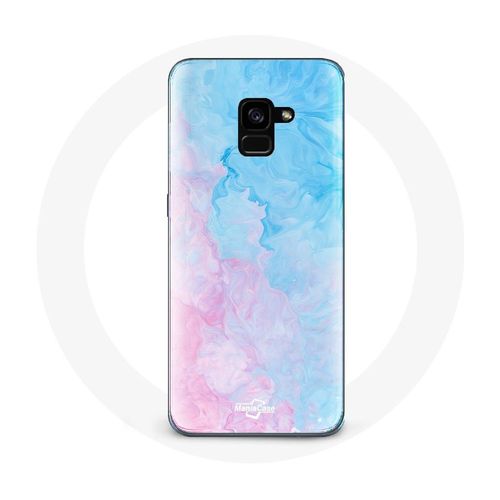 Coque Pour Samsung Galaxy A8 Plus Fond Bleu Rose