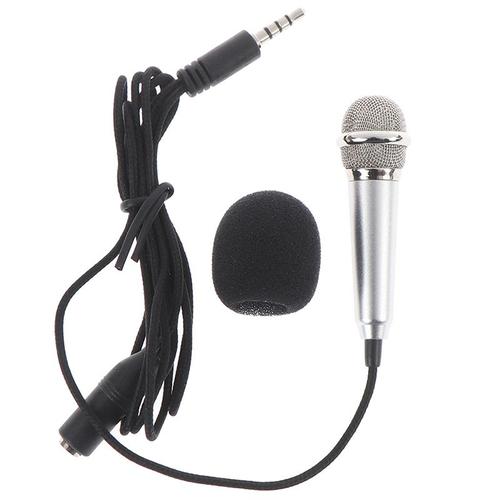 MICROPHONE,D--Micro Portable, Mini Microphone Audio stéréo, 3.5mm, pour téléphone Portable, accessoires