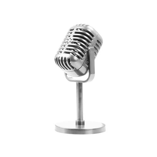 MICROPHONE,Silver--Support de microphone rétro classique, accessoires de Simulation, microphone rétro dynamique, universel, vintage,