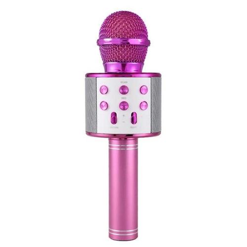 MICROPHONE,Purple pink(--KTV sans fil karaoké Microphone de poche lecteur USB micro haut parleur Portable noël anniversaire fête à l