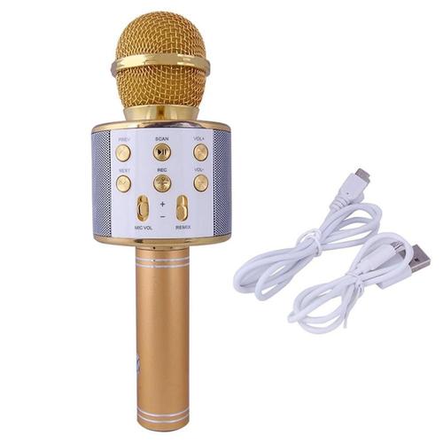 MICROPHONE,Gold--KTV sans fil karaoké Microphone de poche lecteur USB micro haut parleur Portable noël anniversaire fête à la maison