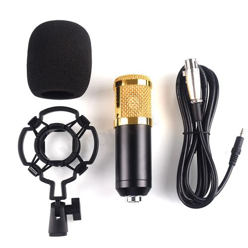 MICROPHONE,Gold No Tripod--Kit de Microphone de Studio professionnel à condensateur BM 800, avec trépied et support antichoc, pour o