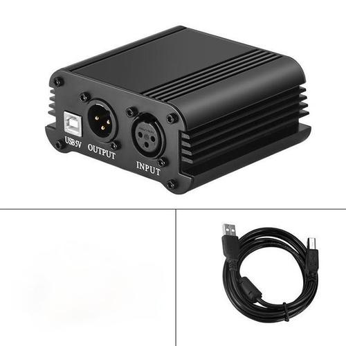 MICROPHONE,USB Phantom--Alimentation fantôme 48V avec adaptateur, en Bonus + XLR, câble de Microphone à 3 broches pour tout Micropho