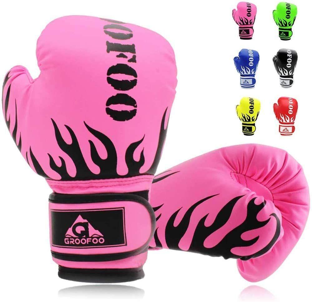 Gants de boxe professionnels pour enfants, 6oz, Muay Thai de Combat  gratuit, pour enfants de 5 à 14 ans, garçons et filles, or rose