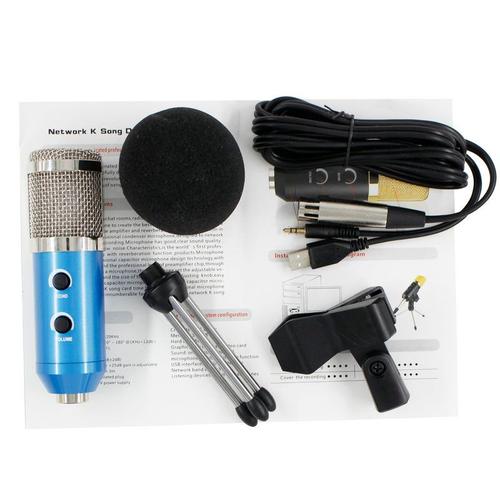 MICROPHONE,Bleu--Microphone professionnel à condensateur USB BM 900, pour Studio'ordinateur, karaoké, pour enregistrement vidéo