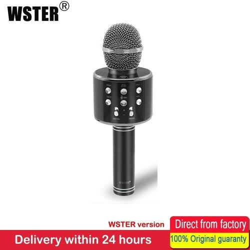 MICROPHONE,black--Microphone sans fil Bluetooth 100%, Version WSTER, haut parleur, enregistreur de chant karaoké portable, KTV, micr